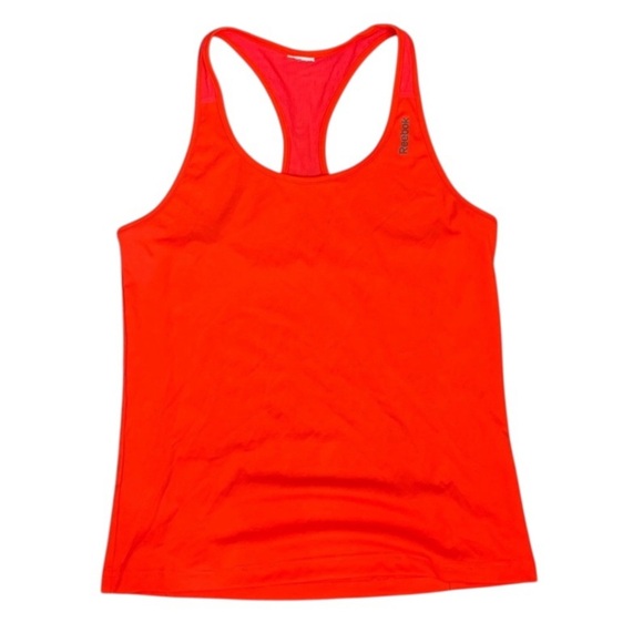 Reebok Play Dry Tank Top Racerback Activewear Gym Workout Running Red - Picture 1 of 10